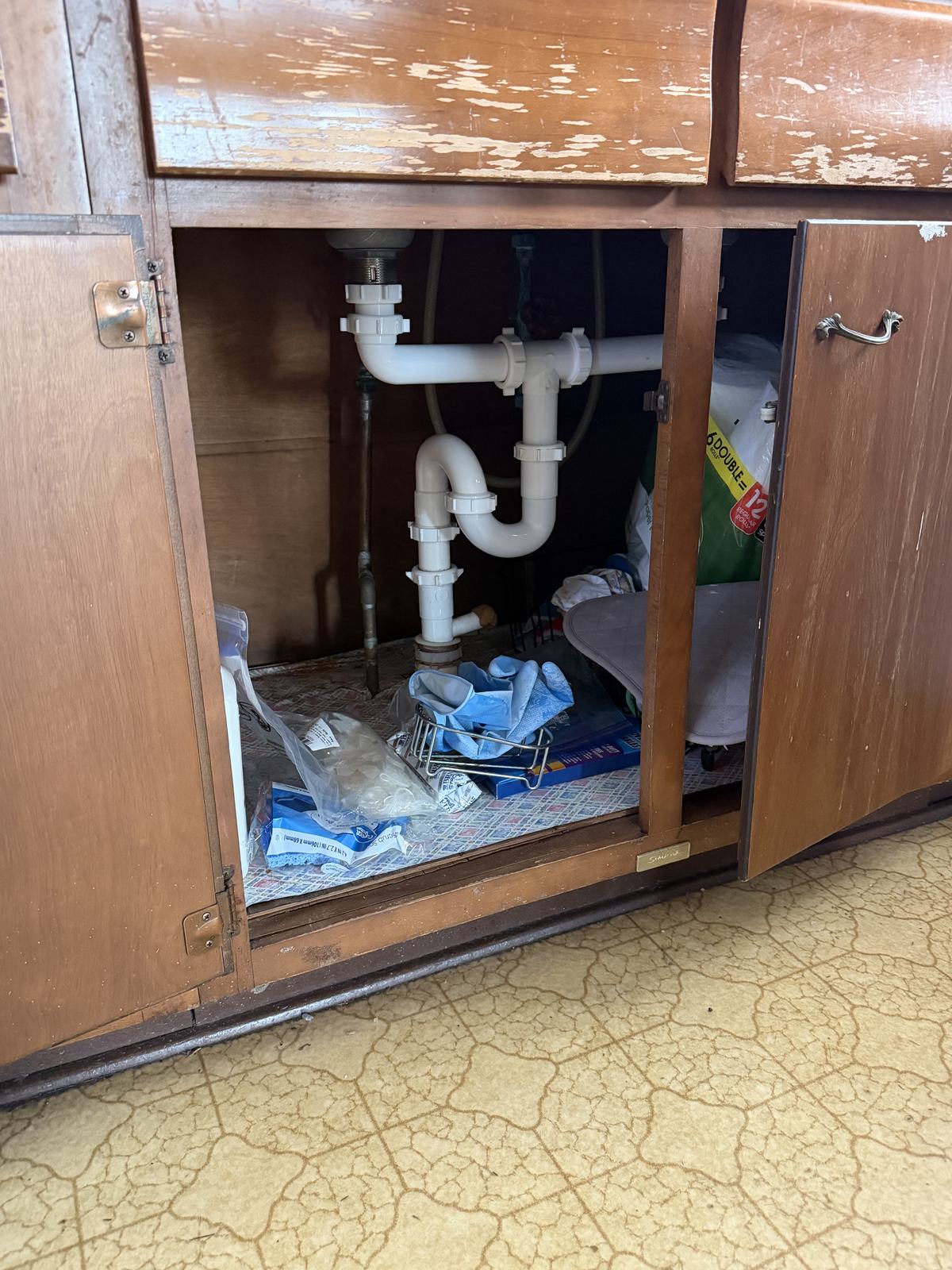 Under-sink plumbing repair